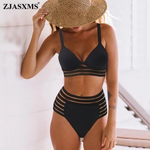 Retro Leaf Print Stripe Mesh Hollow Out Bikini Swimwear Women Sexy Push Up Bikini Swimsuit Sets Summer Beach Female Bathing Suit