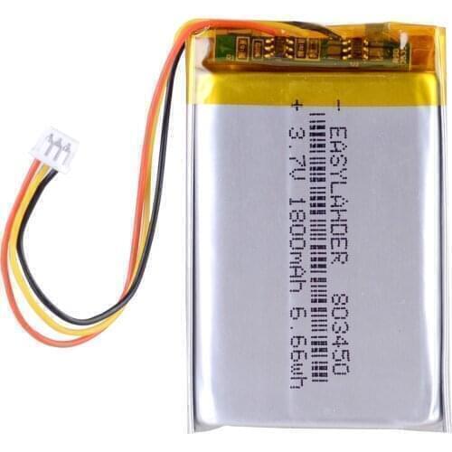 3.7V 1800mAh Lithium Polymer Rechargeable Battery with JST 1.25mm 3pin connector For MP3 camera GPS 803450 Corsair Void Pro