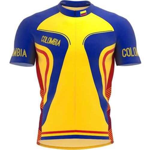 2021 Colombia More Style Men classic cycling team short sleeved bike Road Race Clothing Maillot ciclismo outdoor bike jersey