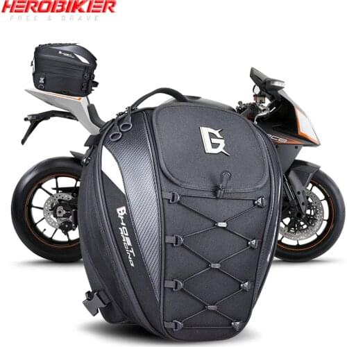 HEROBIKER Motorcycle Bag Waterproof Motorcycle Saddle Bags Carbon Fiber Helmet Bags Travel Luggage With Rain Cover 36L-58L