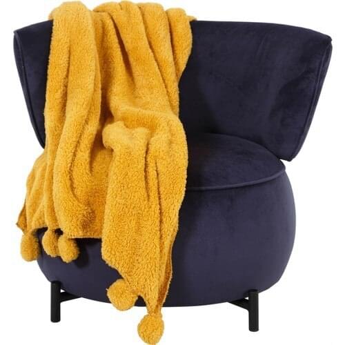 Mudo Concept Ponpony Above Knee Blanket Mustard 130 X160Cm