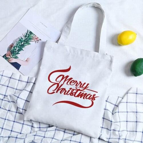 Simple Casual New Shopping Bags Large College Wind shopping bag Korean Handbag Wallet Merry Christmas Cute Letter Women Bag