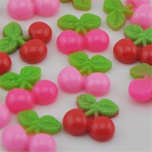 20pcs Mix Cherry Resin Flatback Buttons Craft DIY Scrapbooking Appliques