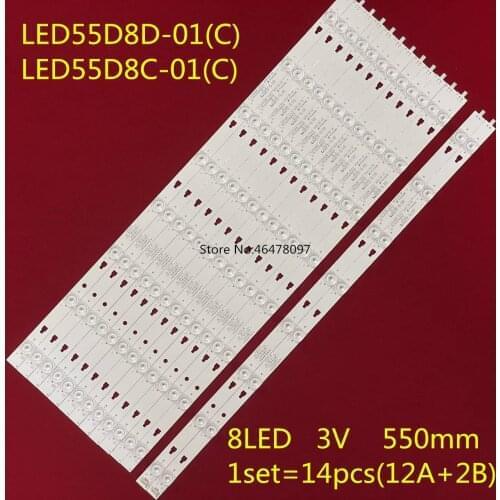 LED Backlight strip 8 lamp For Haier 55"TV LS55H610N F55Y LED55D8D-01(C) LED55D8C-01(C) 30355008421