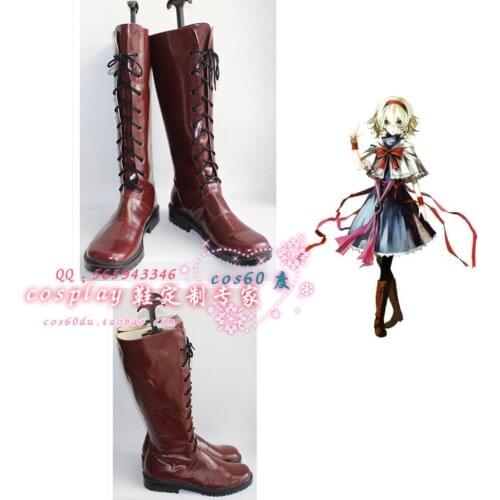 Touhou Project the Embodiment of Scarlet Devil Alice Red Long Cosplay Shoes Boots S008