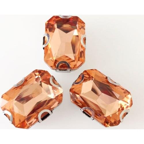 Scratch-resistant D claw Water red Rectangle crystal glass sew on stone ,faltback loose rhinestone,DIY clothing accessories