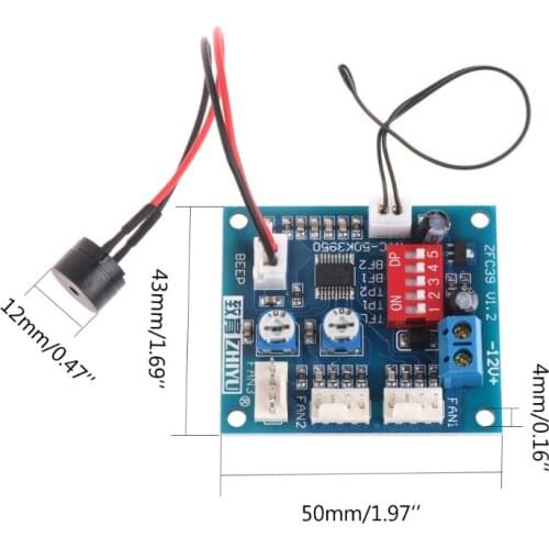 12V CPU Fan Temperature Control PWM Speed Controller Module Alarm Buzzer Sensor Y5JA
