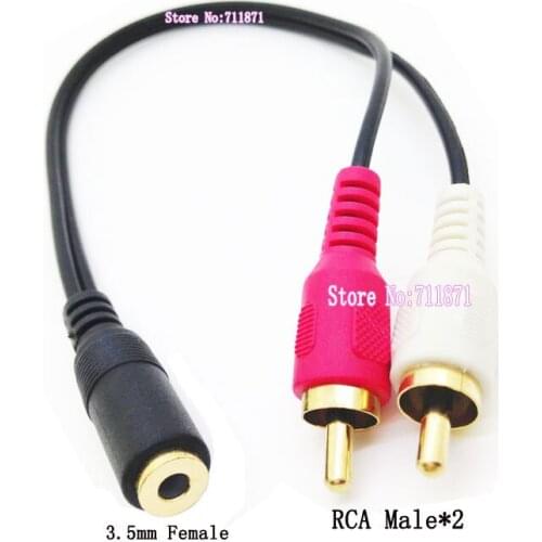 High quality 3.5mm RCA Audio Cable 3.5mm Female Double RCA Male Audio Line Two RCA Male 3.5 Female Audio Convert cord wire