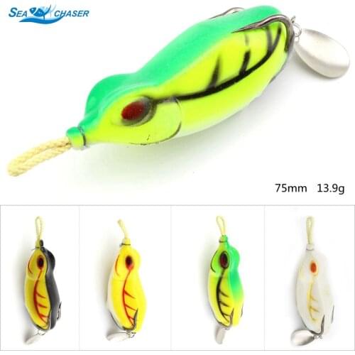 1Pcs 75mm 14g Frog Fishing Lure Top water Wobblers Minnow for Fly Fishing Live Target Frog Lure Bass Bait Topwater Bait