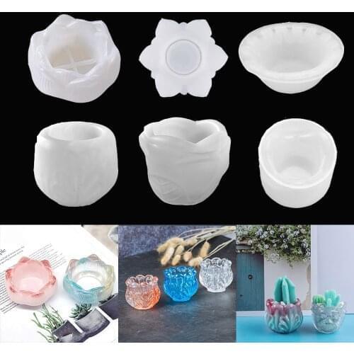 1Pcs Jewelry Storage Box Silicone Mold Candlestick Plate Epoxy Resin Molds For DIY Home Decor Candle Holder Craft Making Tools