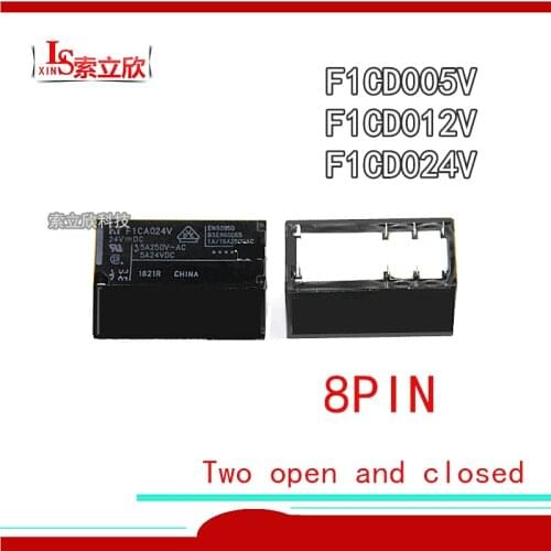10pcs/LOT 100%Original New Relay F1CA012V F1CA024V F1CA005 V 8PINS 5A 5VDC 12VDC 24VDC