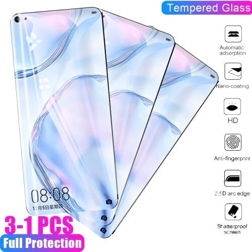 3pcs protective Glass on For huawei p40 lite light p 40 lite e p smart Z plus pro screen protector tempered Glass safety Film