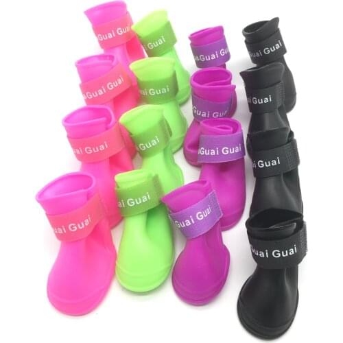 4pc/Set Pets Dog Rain Shoes Boots Puppy Anti Slip Waterproof Shoes For Small Large Big Dogs Chihuahua Husky S-XXL Pet Products