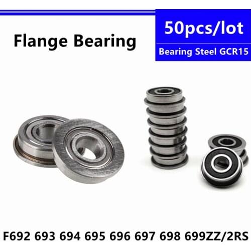 50pcs high quality F692 F693 F694 F695 F696 F697 F698 F699-ZZ -2RS flange deep groove ball bearing Flanged bearing