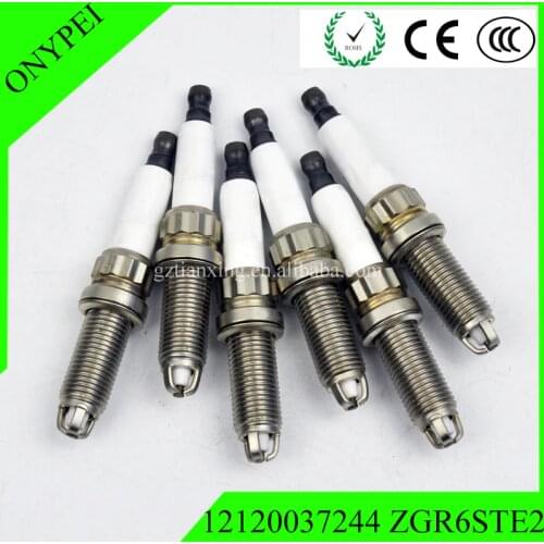 6 PCS 12120 037244 ZGR6STE 2 Normal Power Spark Plug For BMW E60 E71 E82 E88 E90 E92 E93 F10 12120037244 ZGR6STE2