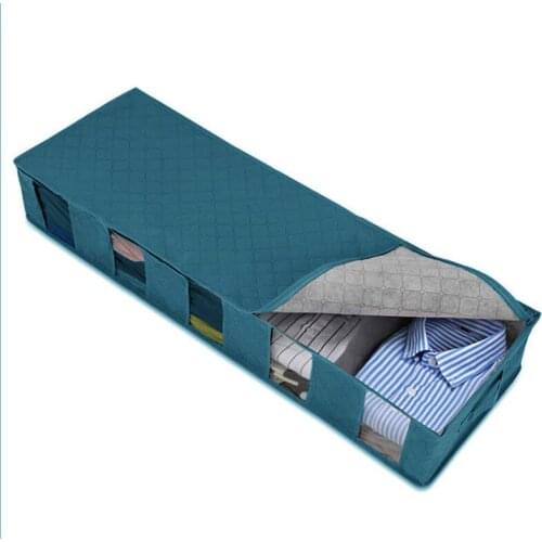 8PCS / LOT Gray Blue Dustproof Moisture Proof Storage Box Clothes Quilt Storage Bag Nonwoven Bed Under Closet Organizer Drawer
