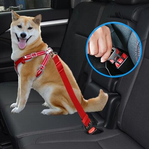 Pet Dog Car Seat Belt Adjustable Cat Harness Seatbelt Lead Leash for Small Medium Dogs Travel Clip Pet Supplies
