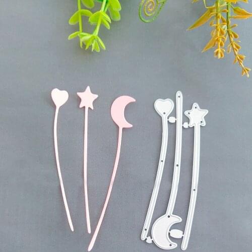 Moon pentagram peach tree trunk decorative metal cutting die clipbook paper knife stamping die