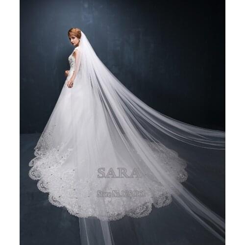 2015 Fashion two layer White/Ivory Veil 3 meters Tulle Long Wedding Veil Soft Bridal Head With Comb Women Wedding Accessories