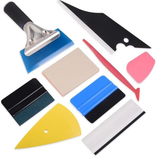 FOSHIO Vinyl Carbon Fiber Car Wrap Sticker Tool Set Window Tint Foil Film Wrapping Rubber Squeegee Scraper Cleaning Tool kit