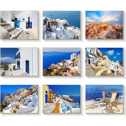 Greece Aegean Sea Landscape Photography Home Painting Art Ocean Island Painting Living Room Bedroom Decoration Painting Printing