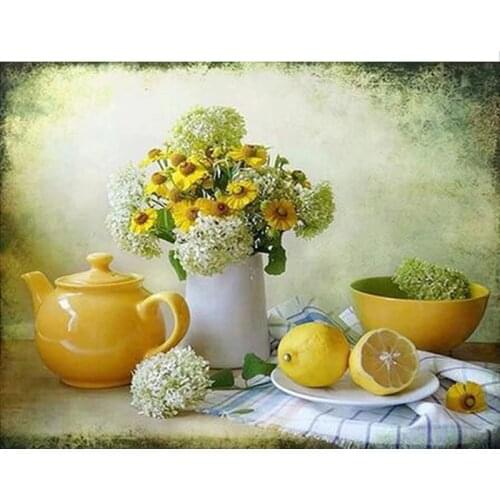 GATYZTORY Frameless Pictures By Numbers Yellow Flower Hand Painted Picture By Number Modern Home Decor Art