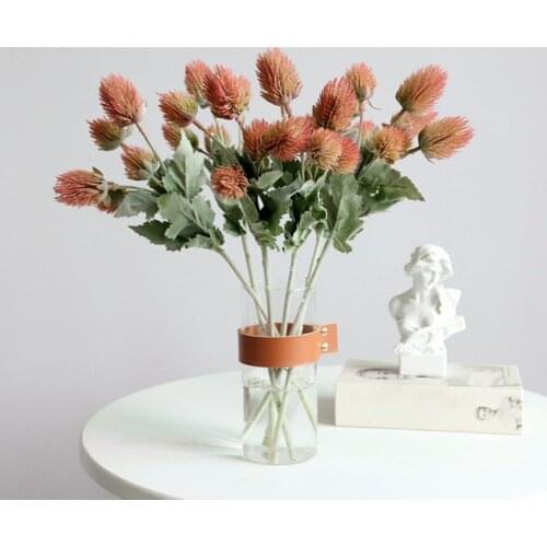 New Simulation Eryngium Berry ball branch Plant Plastic Artificial Flower Creative Art Flower Arrangement Material