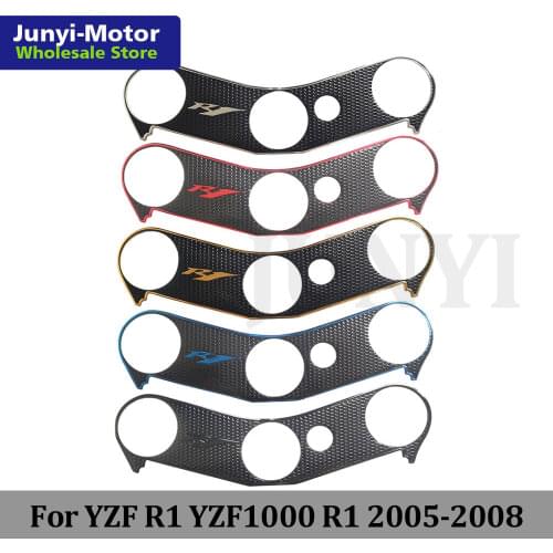Pattern Top Triple Clamp Yoke Sticker Case For Yamaha YZF R1 YZFR1 YZF1000 2005 2006 2007 2008 Motorcycle Decal Pad Waterproof