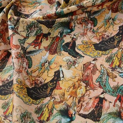 Cartoon Retro Angels Fariy Tale Print 100% Cotton Fabric for Girl Clothes Home Textile Bedding Set Sewing Quilting DIY
