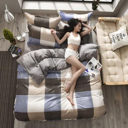 Nodric Style Bedding Set Simple Style Polyester Cotton Duvet Cover Geometry Bedclothes Flat Sheet Housse De Couette