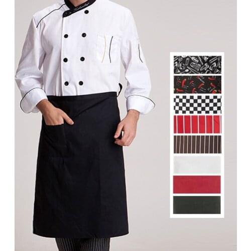 G6DA Kitchen Aprons Half-length Long Waist Apron Catering Chefs Waiters Uniform New