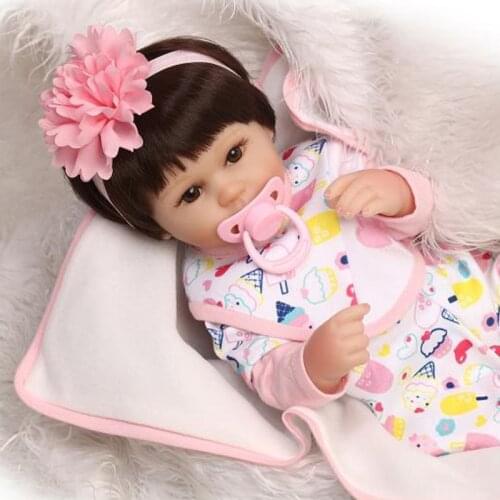 Cute girl bebe reborn dolls 18" soft touch silicone reborn baby doll kids playmate doll gift toys npk doll