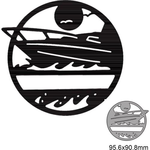 Metal Cutting Dies Ship Steamship Round Frame For DIY Scrapbooking Decorative Card Making Embossing Craft 2021 New