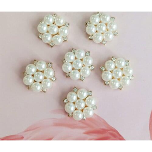 10 PCS 20mm Fashion Imitation Pearl With Rhinestone Handmade DIY Jewelry Accessories