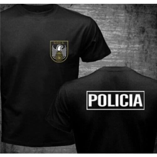 Man Jersey Crew Neck T-Shirt Policia Upr Bronce-Uip Spain Police Special Force 2019 Fashion Round Neck Casual Double-sided Shirt