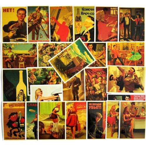 25Pcs Mixed Stalin USSR CCCP Poster Stickers for DIY Laptop Luggage Refrigerator Door Decor Waterproof Toy Sticker