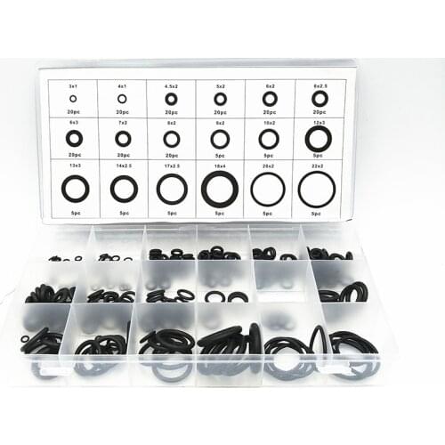 225PCS/Set Rubber O Ring Assortment Kits 18 Sizes Sealing Gasket Washer for Car Auto Vehicle Repair, Professional Plumbing