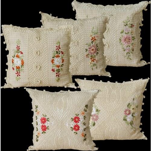 Handicraft Boho Cushion Cover 45x45 Pillow Case For Safa Home Bedroom Weave PillowCase Decorative Embroidered Cushion Cover