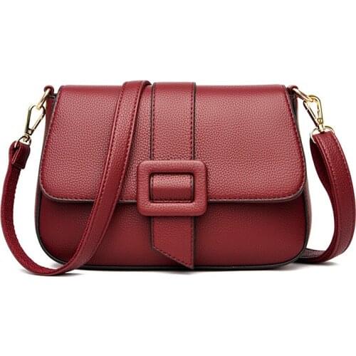 2021 New Fashion PU Leather Flap Bags For Women Lady Crossbody Bag Female Designer Shoulder Bag Sac A Main Femme Messenger Bag