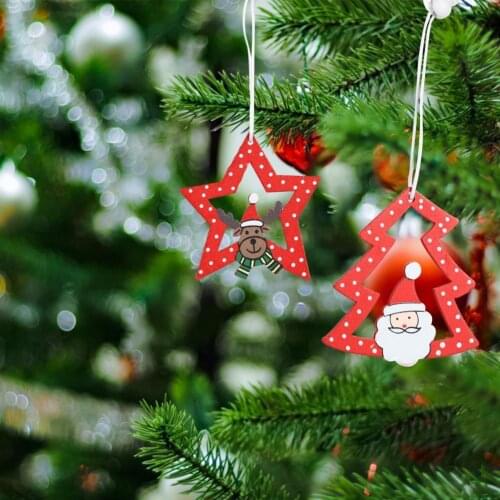 Hanging 12Pcs Useful Handmade Christmas Tree Ornaments Wood Christmas Tree Pendant Easy to Install for Wedding