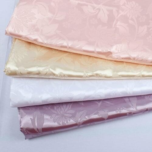 Retro Lotus Flower Polyester Jacquard Fabric 150cm wide