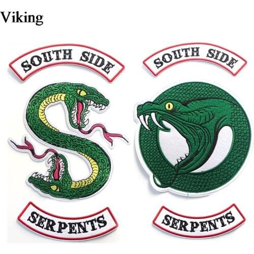 Southside Serpents Patch Stickers Green Snake Iron On Patches DIY Cool Sewing Embroidered Patches For Clothing G0082