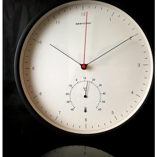 Nordic Simple Modern Large Wall Clock Living Room Thermometer Multi-Function Office Pocket Watch Creative Round Quartz Clocks