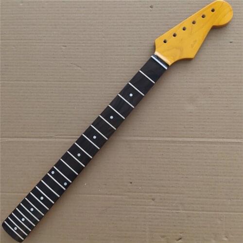 21 Frets Maple Vintage Electric Guitar Neck rosewood Fingerboard Replacement 25.5 Inch Yellow