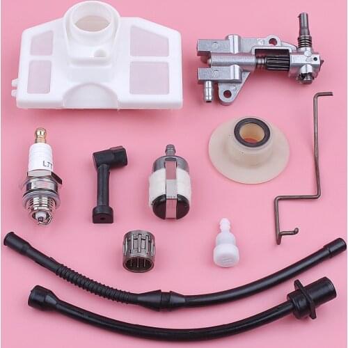 Air Fuel Filter Oil Line Hose Pump Worm Gear For Chinese Chainsaw 4500 5200 5800 45cc 52cc 58cc Replace Spare Part