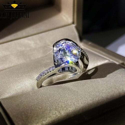 Bright and super shining hearts and arrows zircon carat imitation Moissan diamond angel kiss ring female