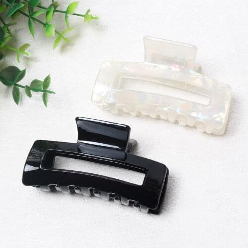 2pcs Geometric Acetate Hair Claws Large Square Hair Crabs Clip Well Holds the Hair Black Hair Clamps For Women Hair Accessories