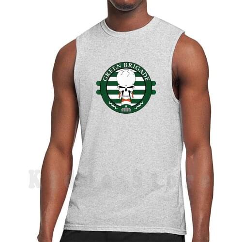 Green Brigade Tank Tops Vest 100% Cotton Football Club 1888 Clover Green White Ultra Soccer Crest Emblem Logo