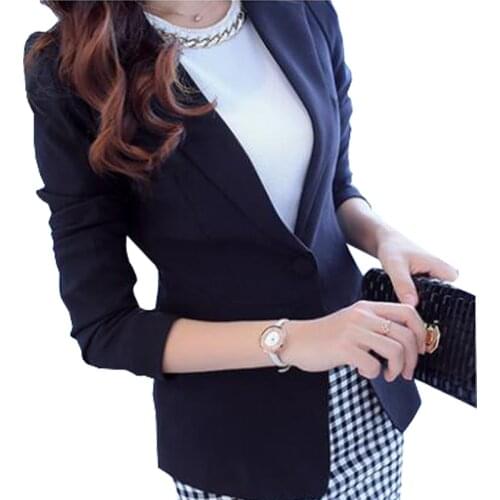 Women Blazers And Jackets 2017 Autumn Winter Cardigans Slim Fit Coats Long Sleeve Suit Jacket Plus Size Blaser Femenino