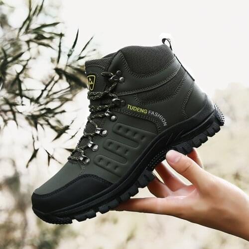 Winter Plush Mens Sneakers Comfortable Warm Wear-Resistant Hiking Shoe Casual Walking Footwear Outdoor Men Sport Shoes Big Size